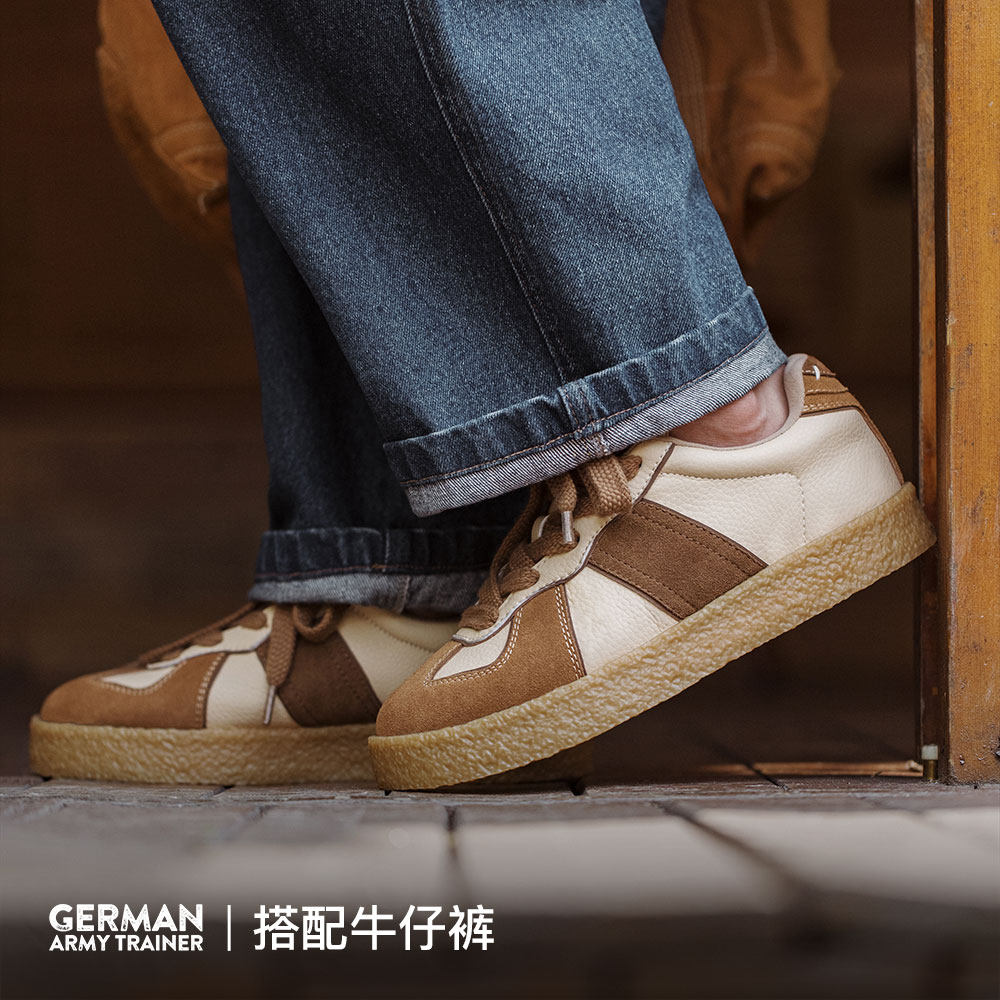 马登复古德训鞋秋季新款男休闲运动鞋子厚底增高低帮百搭平底板鞋,淘宝优惠券,粉丝福利购,淘宝优惠卷