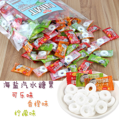 混合水果味青柠菠萝百香果海盐薄荷糖MINT糖果清凉润喉糖散装零食 - 图1