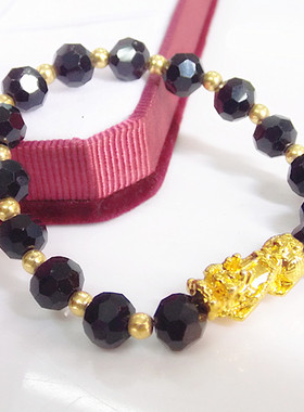 切面佛珠弹力男女款貔貅手链