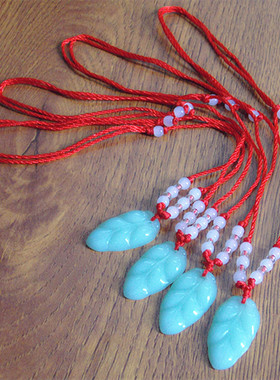 玻璃金枝玉叶结缘红绳礼品吊坠