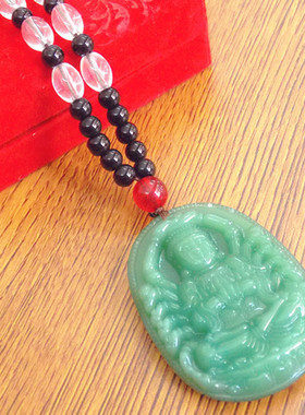 马来玉千手观音挂件长款毛衣链