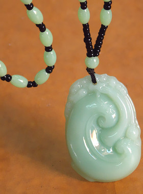 跑江湖东陵玉长款如意夜市毛衣链