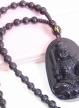 磨砂不动明王本命佛守护神毛衣链