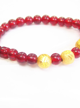 仿黄金石榴石手串