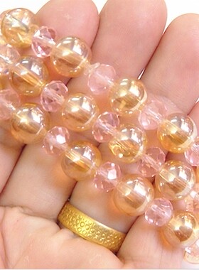 粉水晶琥珀韩版时尚风聚财手串