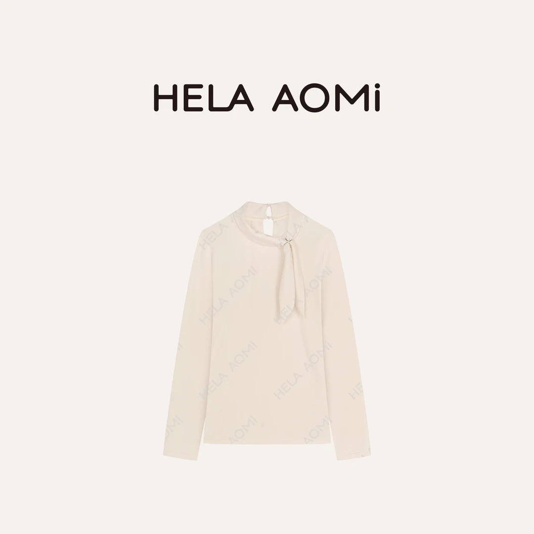 邱莹莹 HELA AOMI “兔耳朵”造型感千金风飘带打底针织衫,淘宝优惠券,粉丝福利购,淘宝优惠卷