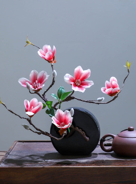 新玉兰花仿真花束装饰摆件