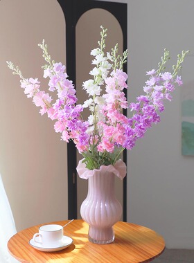 ins风新款仿真飞燕草客厅玄关装饰插花摆件家居餐桌假花花艺