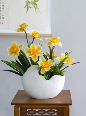 夏梵绢花客厅水仙花花卉花瓶