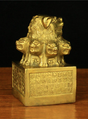 九头铜狮子工艺品客厅桌面