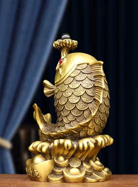 纯铜金龙鱼摆件年年有余金钱龙鱼招财金龙鱼发财鱼家居开业礼品
