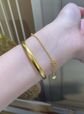 水贝珠宝金包银四叶草手链女碎冰冰手链防过敏马年新款送闺蜜礼物