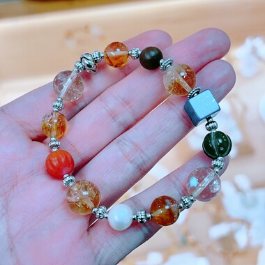 原创设计天然黄水晶手链