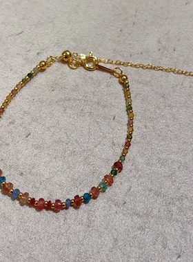 原创法式糖果色多宝镀金手链