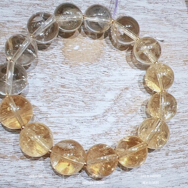 黄阿塞渐变色闪片黄水晶手串