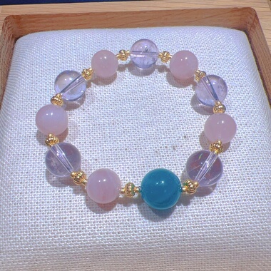 天然紫水晶手链女款单圈手串