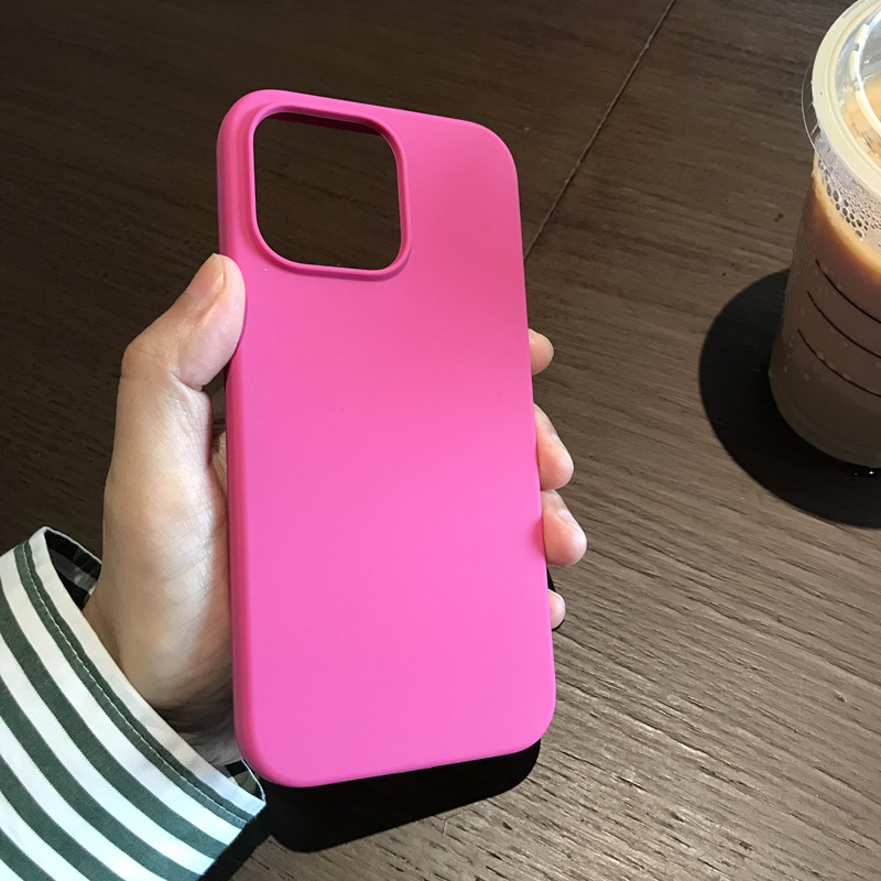 火龙果色 液态硅胶iPhone15promax手机壳女适用苹果15plus全包保护套14/13磨砂防指纹12新品11/xsmax/xr - 图1