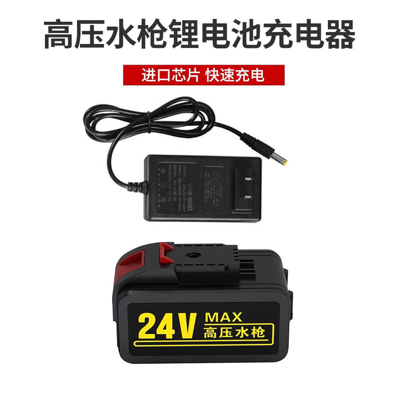 无线洗车机高压水枪充电器21V24V25V48V168V998VF锂电池充电器线 - 图0