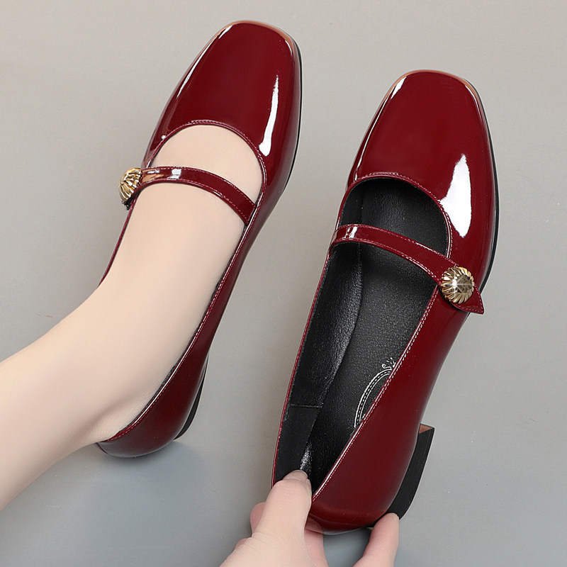 法式小皮鞋女夏季2025新款玛丽珍女鞋真皮低跟方头时尚软底单鞋女,淘宝优惠券,粉丝福利购,淘宝优惠卷