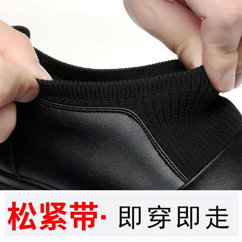 春秋新款真皮软底一脚蹬深口坡跟单鞋女士皮鞋时尚百搭防滑妈妈鞋,淘宝优惠券,粉丝福利购,淘宝优惠卷