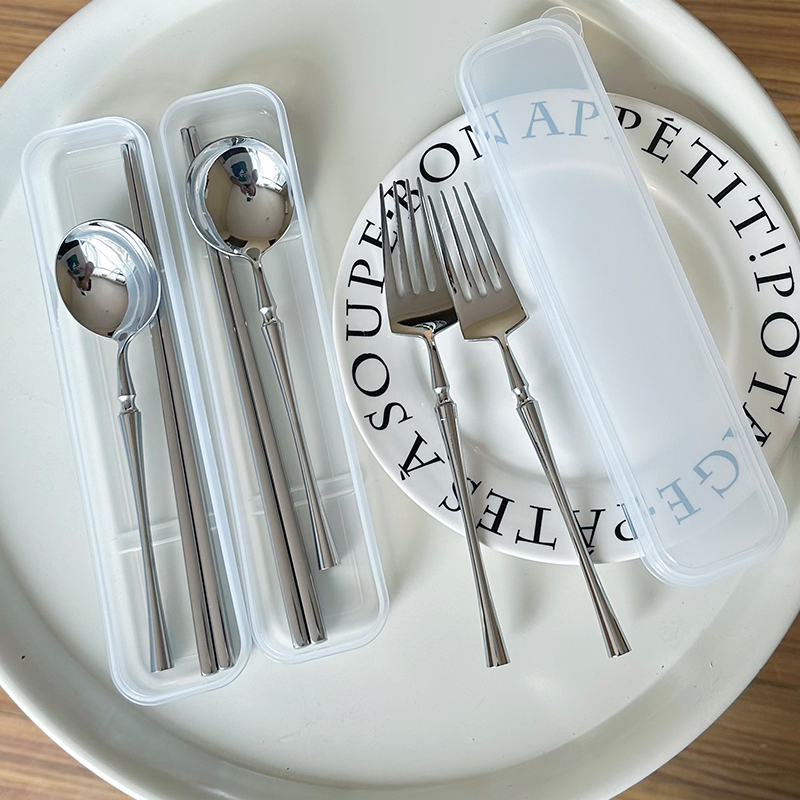 304不锈钢筷子勺子套装专用便携餐具学生户外旅行收纳盒儿童 - 图2