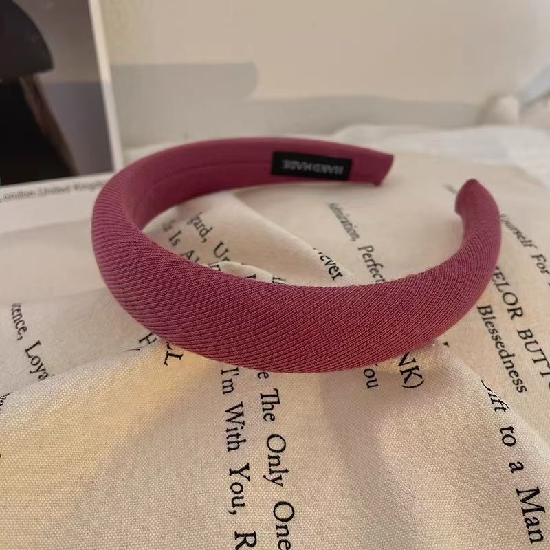 法式复古红色高颅顶海绵发箍女网红气质百搭发卡外出简约发带头箍 - 图0