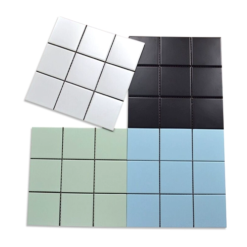 Северный стиль -все -тилевое черно -белое клетчатое настенное кирпичная мозаика маленькая квадратная плитка цветовая настенная плитка кухонная туалетная плитка на пол