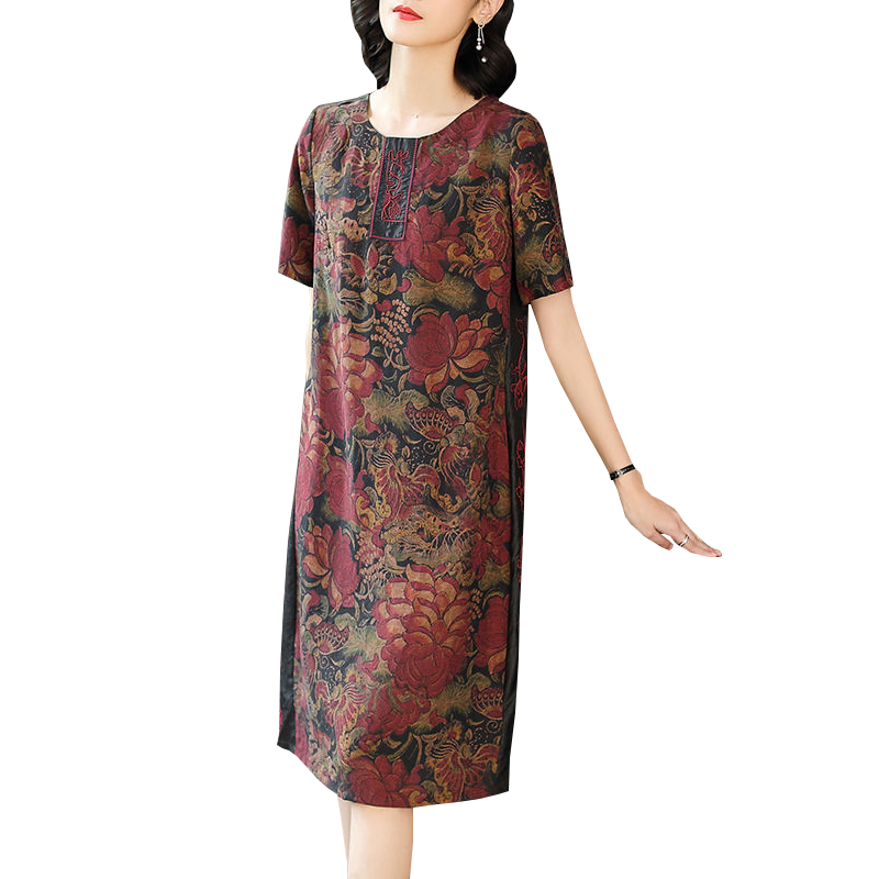 反季香云纱真丝连衣裙女 新款夏装妈妈重磅杭州桑蚕丝特价清仓 2019 反季香云纱真丝连衣裙女 新款夏装妈妈重磅杭州桑蚕丝特价清仓 2019