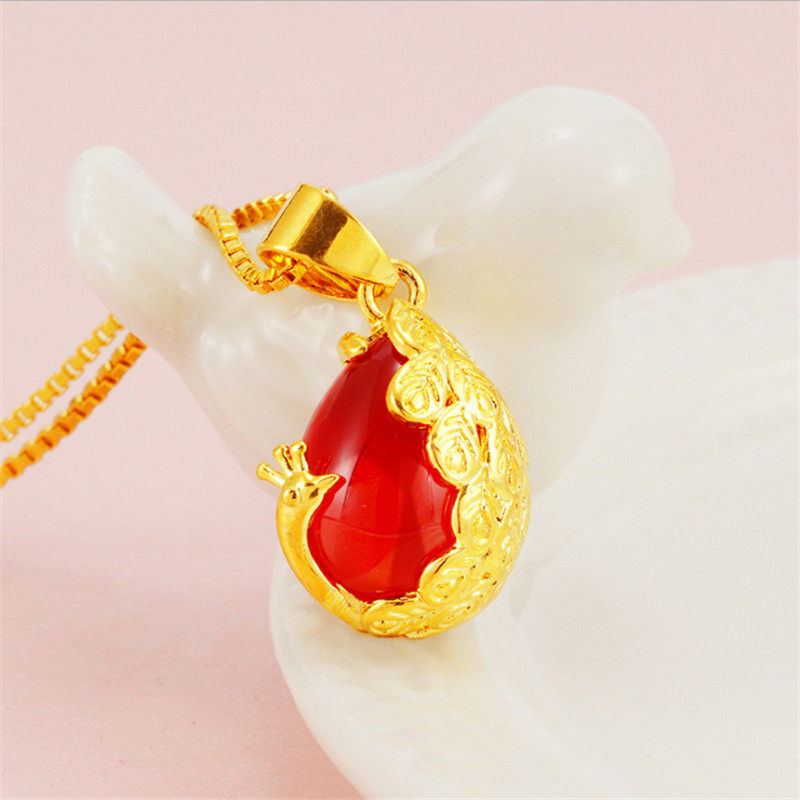 越南女镀24k黄金首饰宝石沙金项链 尚福饰品项链