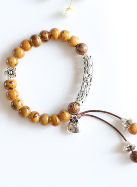 国潮风复古文艺配饰新款景德镇陶瓷手链瓷珠串珠手串中式流苏手绳