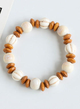 新中式文创礼品景德镇瓷珠编织手链陶瓷手串情侣手绳小众精致手饰