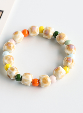 国风手饰景德镇陶瓷手链瓷珠手串情侣首饰闺蜜学生礼物男小众设计