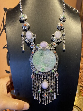 缅甸天然A货翡翠冰紫色一套