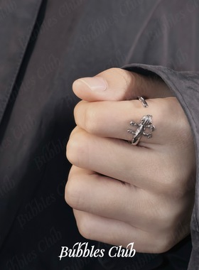Bubblesclub情侣纯银原创戒指