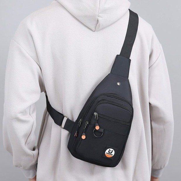 胸包男款男士运动休闲胸前包帆布单肩小背包牛津布黑色斜挎包男,淘宝优惠券,粉丝福利购,淘宝优惠卷