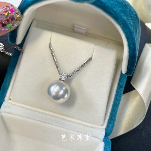 特芭家 传家宝 13-14mm大白淡水爱迪生珍珠925纯银吊坠母亲节爆款 - 图1