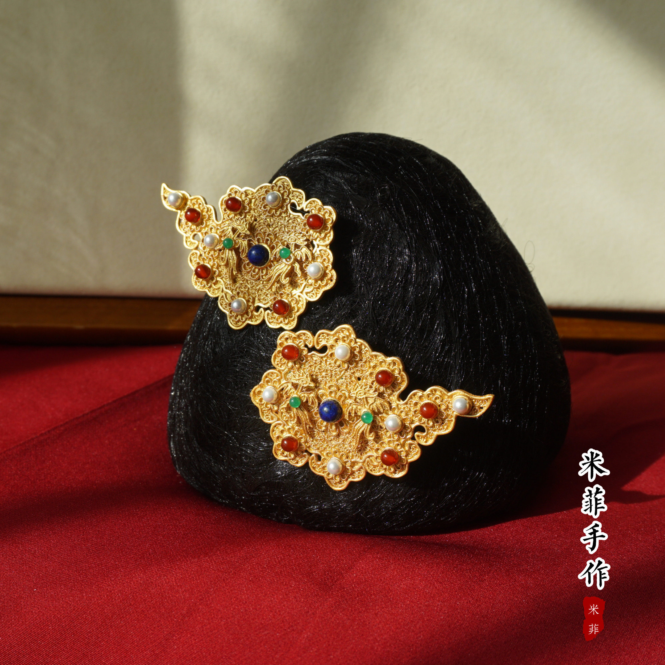 明制汉服狄髻头面头饰多宝重工发冠头饰掩鬓发夹发钗古风百搭配饰,淘宝优惠券,粉丝福利购,淘宝优惠卷