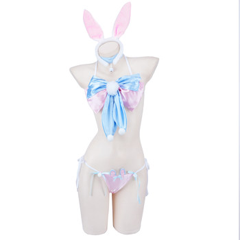 Bow bunny bikini gift cute three-point underwear sexy pajamas home wear bunny girl