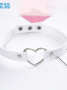 爱心型项圈皮革脖环原宿风