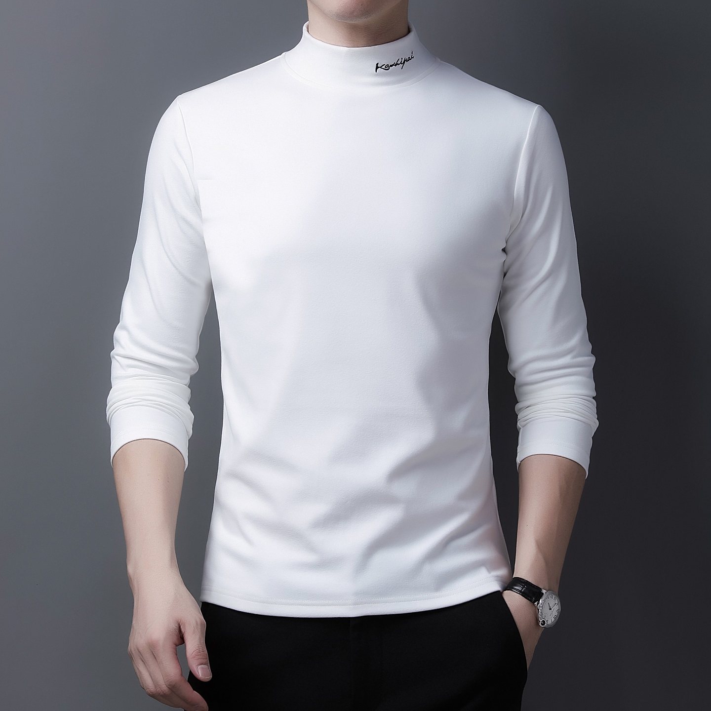 秋冬男士拉丁舞上衣新款高领长袖练功服华尔兹国标摩登舞蹈T恤衫,淘宝优惠券,粉丝福利购,淘宝优惠卷