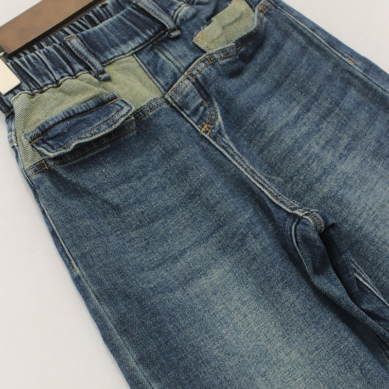 内销春秋款童装   男女童口袋撞色翻盖厚款阔腿牛仔裤   8c-2-2,淘宝优惠券,粉丝福利购,淘宝优惠卷