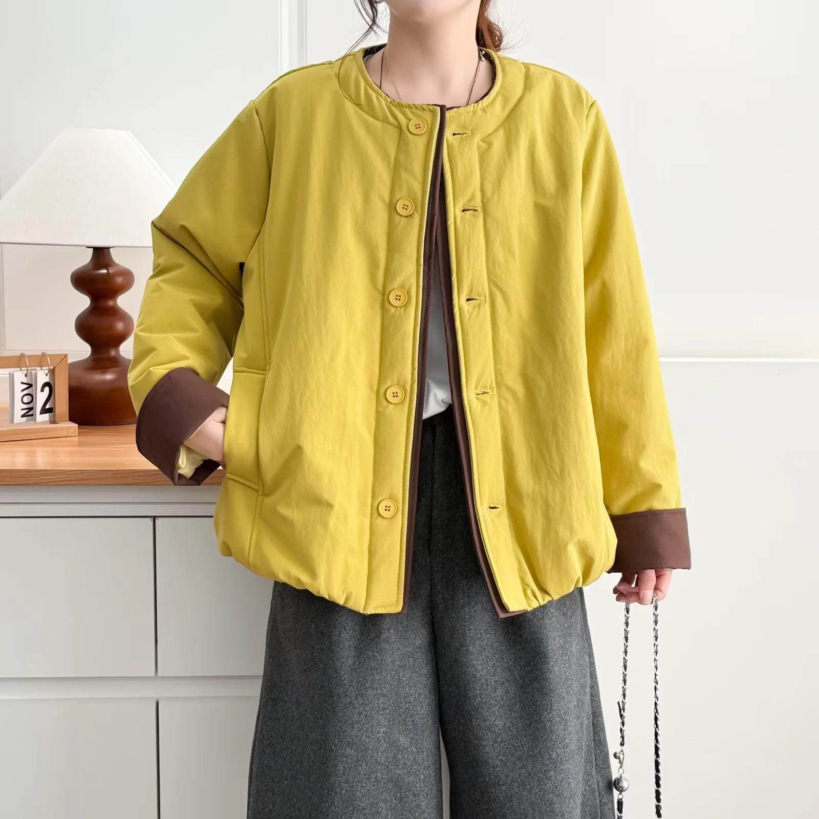 加肥加大码女装冬装新款胖mm2025长袖拼色女棉服高端圆领中年棉衣,淘宝优惠券,粉丝福利购,淘宝优惠卷