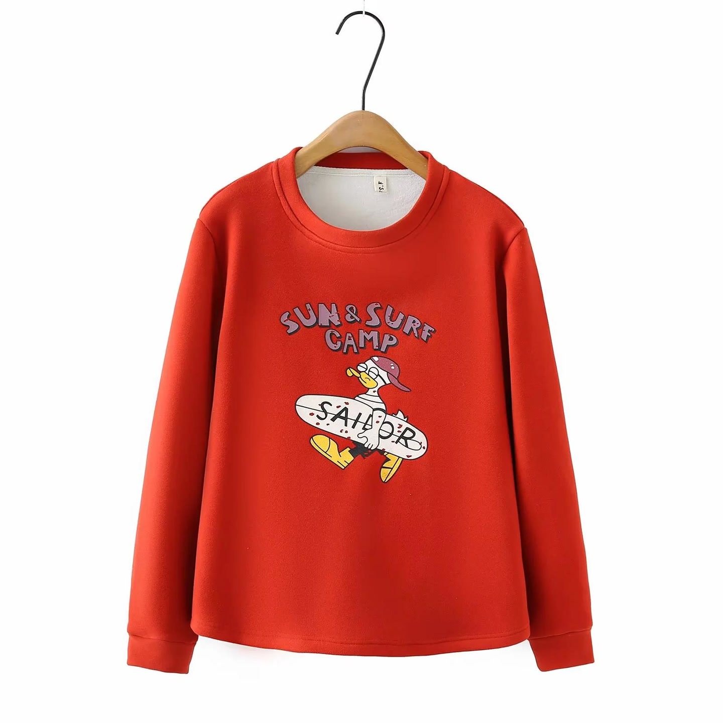 胖妹妹2025冬装新款圆领加绒加厚卫衣保暖大码中年卡通印花上衣女,淘宝优惠券,粉丝福利购,淘宝优惠卷