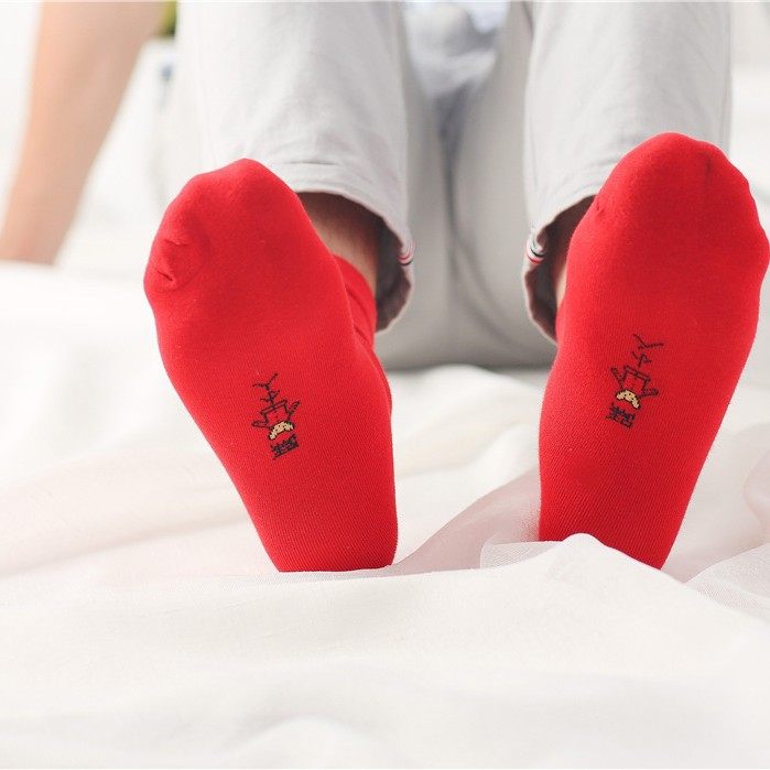 纯棉袜子袜全棉结婚喜庆红袜子中筒休闲袜子袜简装红袜批发堆堆袜,淘宝优惠券,粉丝福利购,淘宝优惠卷