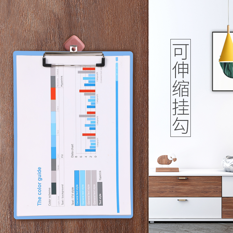板夹A4写字板塑料夹板点菜垫板透明蓝色办公文具粉色A5文件夹直销 - 图3