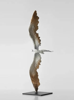 诧寂风抽象天使人物翅膀金属摆件