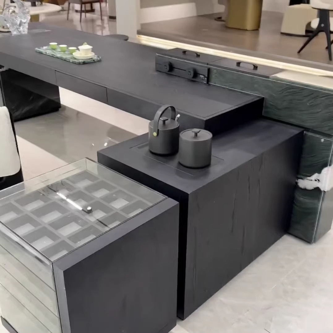 实木茶桌椅组合轻奢黑胡桃木白蜡木办公室泡茶桌轻奢别墅高端定制,淘宝优惠券,粉丝福利购,淘宝优惠卷