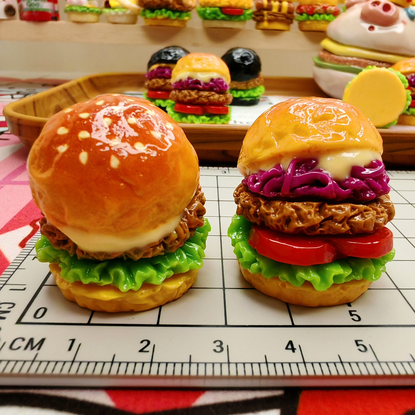 微缩紫甘蓝和牛汉堡食玩diy奶油胶树脂配件娃屋场景摆件拍照材料,淘宝优惠券,粉丝福利购,淘宝优惠卷