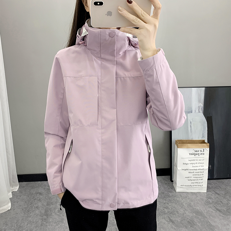 冲锋衣外套女款2024新款女孩秋冬加绒加厚三合一可拆卸潮防风防水 - 图2