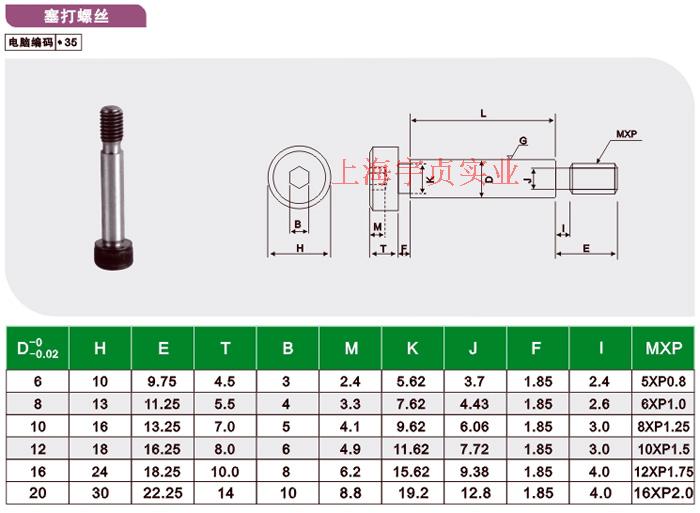 公制12.9级塞打凸肩等高轴承螺丝φ20.0（M16-2.0模具螺栓特价